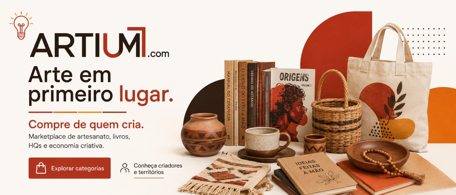 Seleção de artesanato, livros e arte brasileira